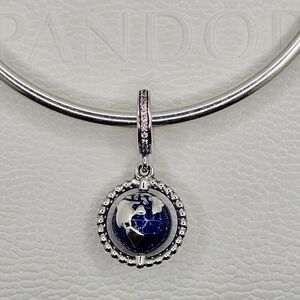 🌍 Authentic Pandora SPINNING GLOBE DANGLE CHARM